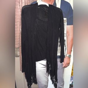 Black fringe cardigan